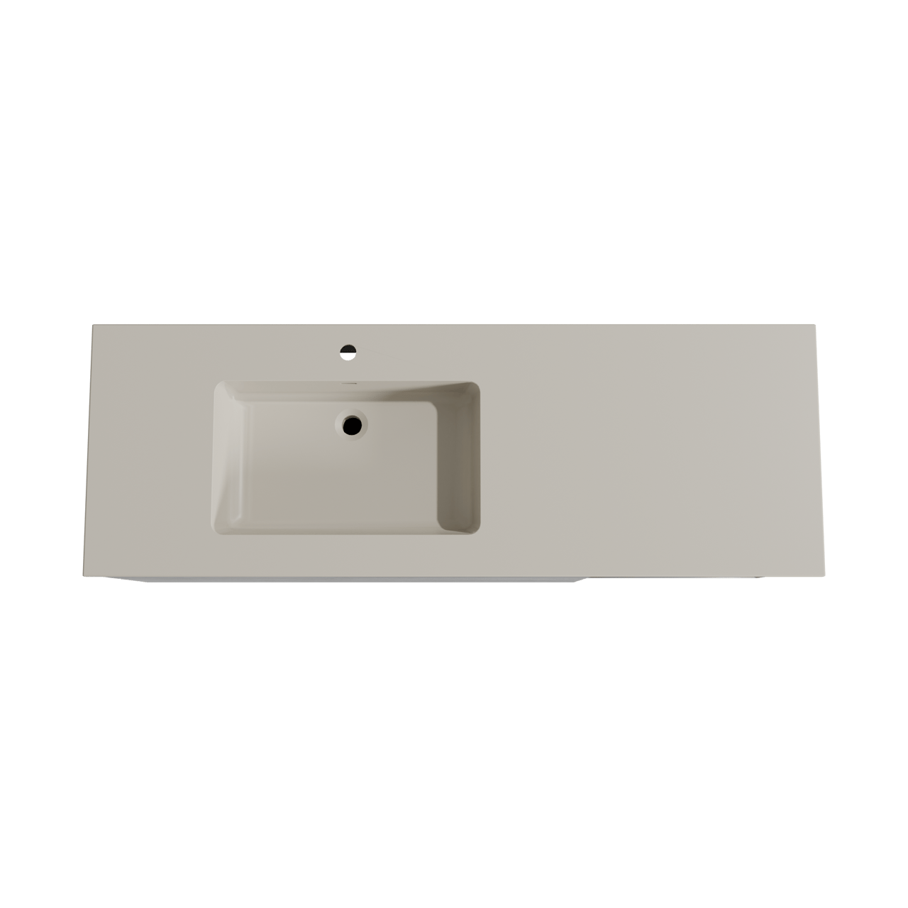 Storke Edge hängendes Möbelstück Set: 150 x 52 cm, Beton dunkelgrau, mit Diva Waschtisch links, Top Solid Seidengrau