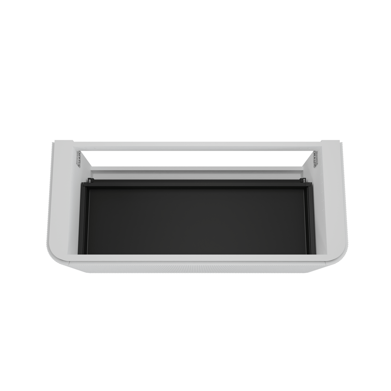 Balmani Moon hängender Waschbeckenunterschrank: 130 x 55 cm, weiß matt, 2 Schubladen, Vert. Sym. Rippe