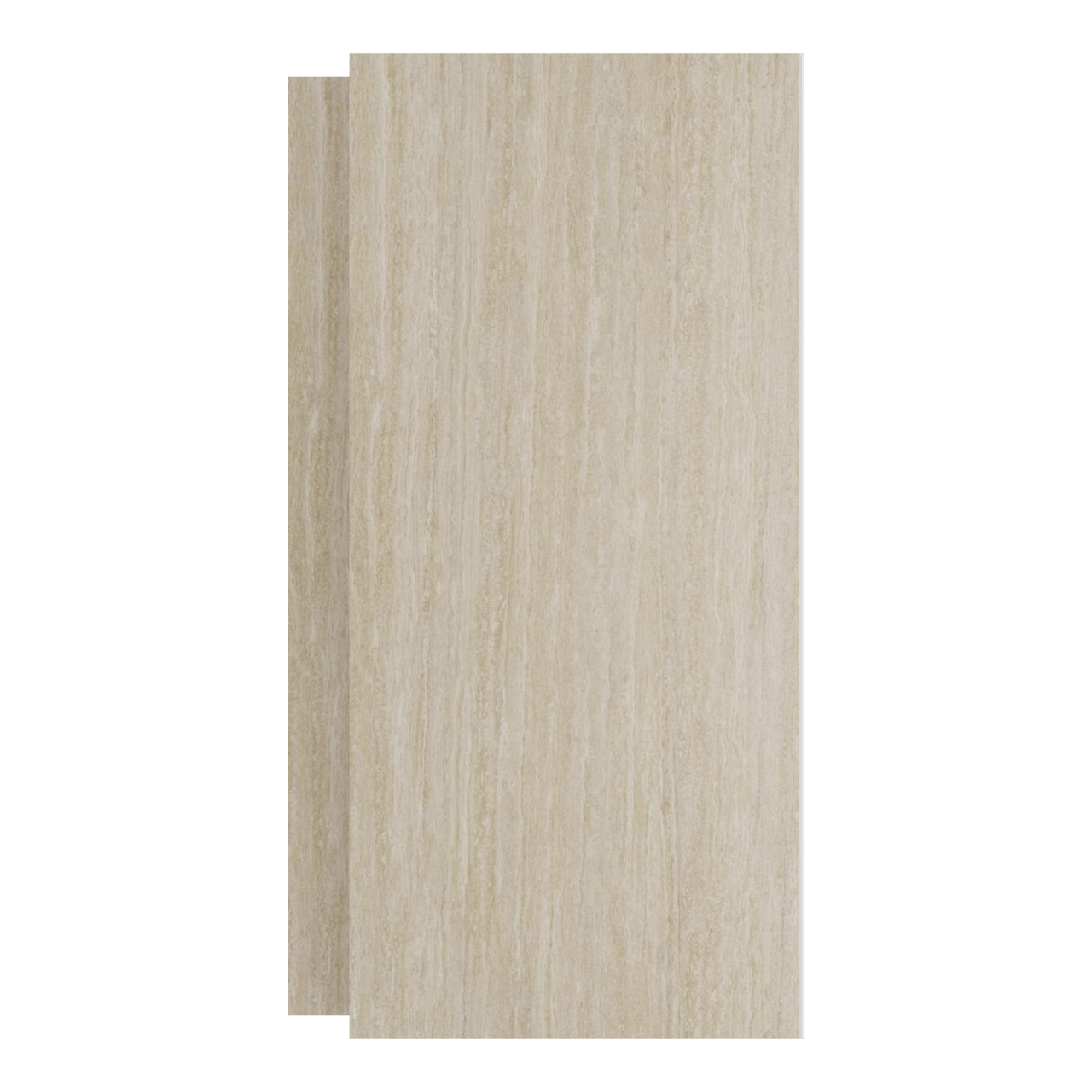 Luca Varess Groovy Duschrückwand Set 2 x 120 x 260 cm, SPC, Travertin