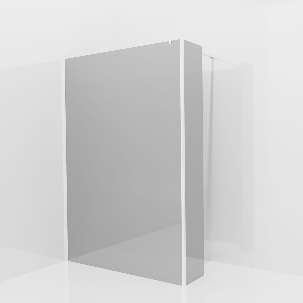 Balmani Modular douche à l'italienne avec paroi latérale fixe: 140 x 200 cm, Miroir Reflex, Profil Chrome brillant