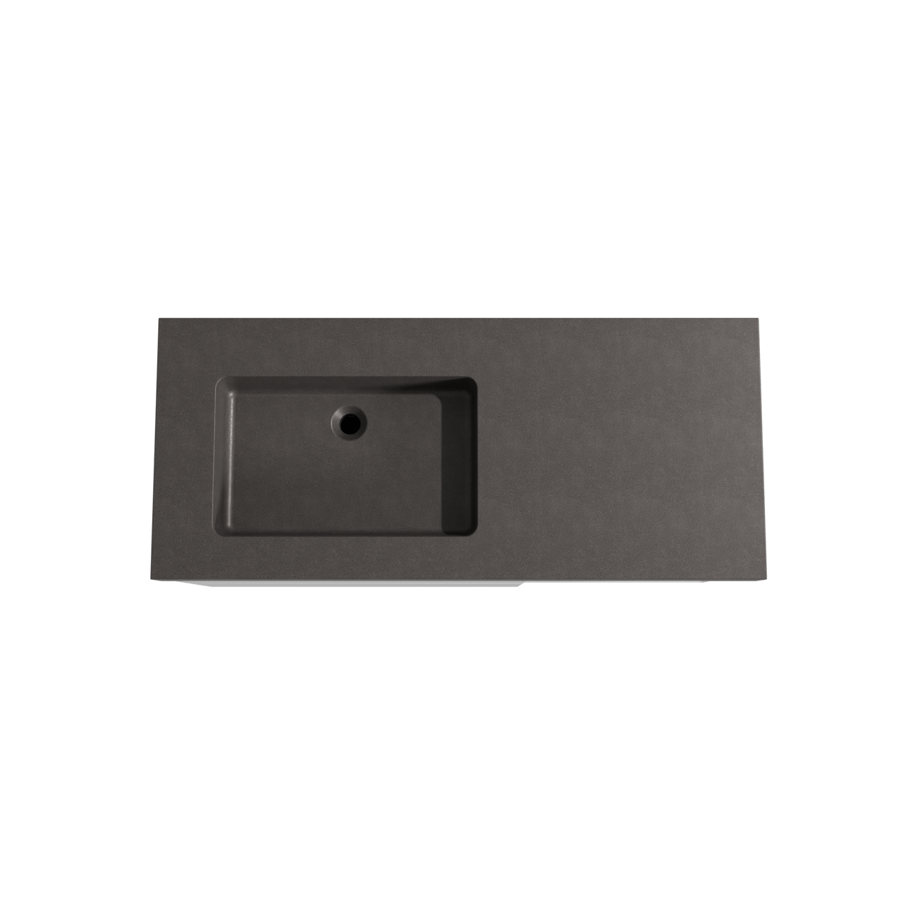 Storke Edge hängendes Möbelstück Set: 120 x 52 cm, Weiß glänzend, mit Scuro High Waschtisch links, Quarz Schwarz matt