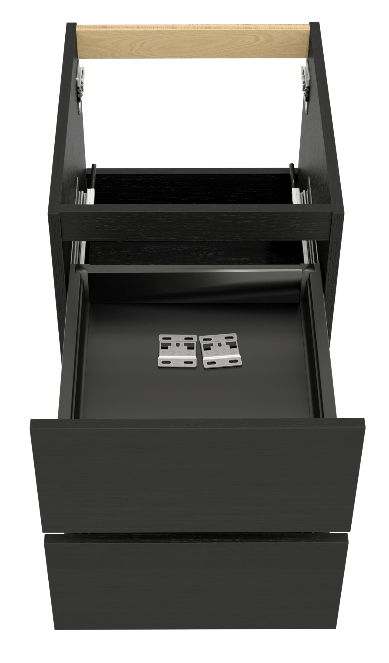 Balmani Lucida zwevende wastafelonderkast 45 x 55 cm zwarte eik 2 lades