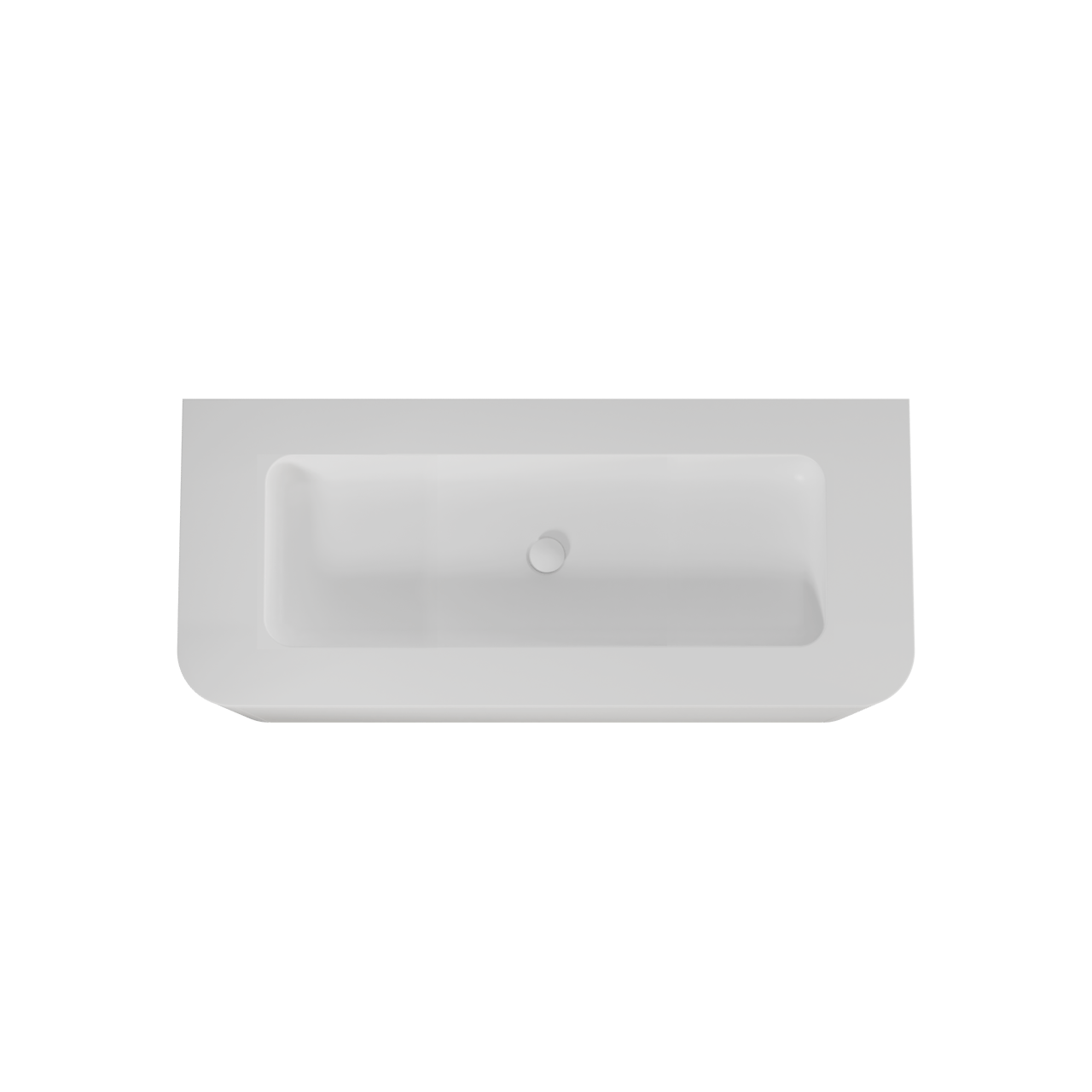 Balmani Moon hängendes Möbelstück Set: 130 x 55 cm, Weiß matt, mit Moon Einzel- oder Doppel Waschtischplatte, Solid Surface Weiß matt