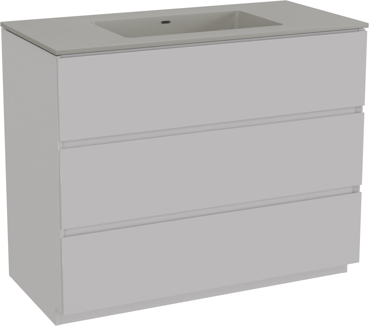 Storke Edge meuble salle de bains à poser 105 x 52 cm blanc brillant avec Diva plan simple en top solid soie grise