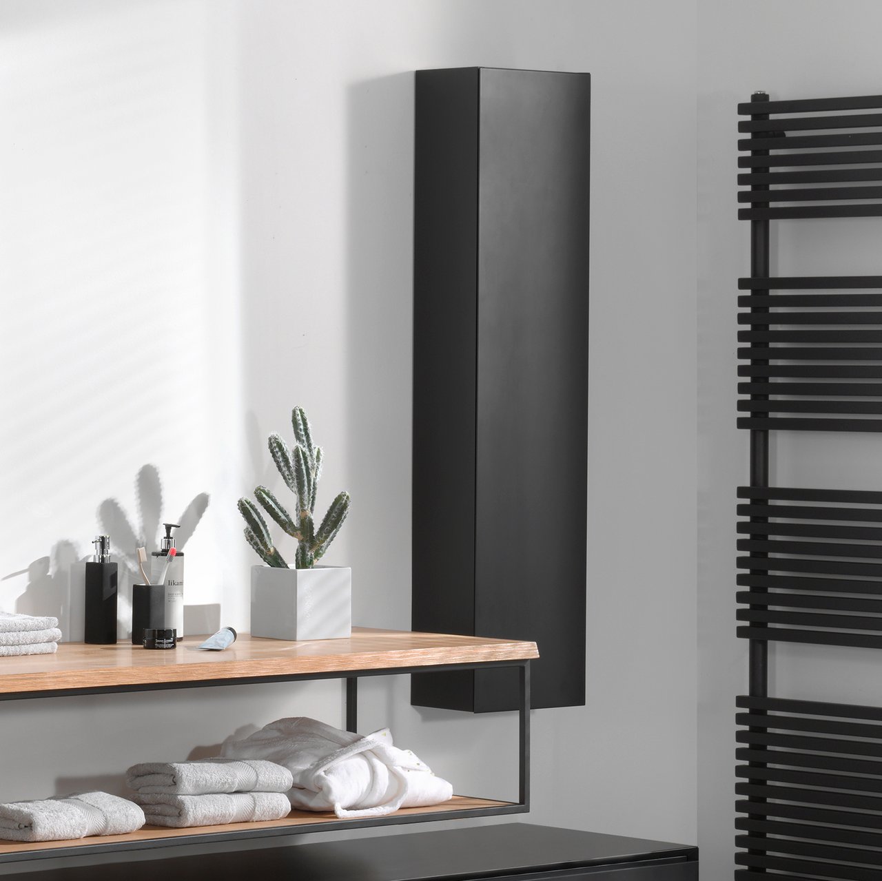 Balmani Mitra Elements/Idra colonne salle de bains suspendue noir mat 32 x 20 x 130 cm