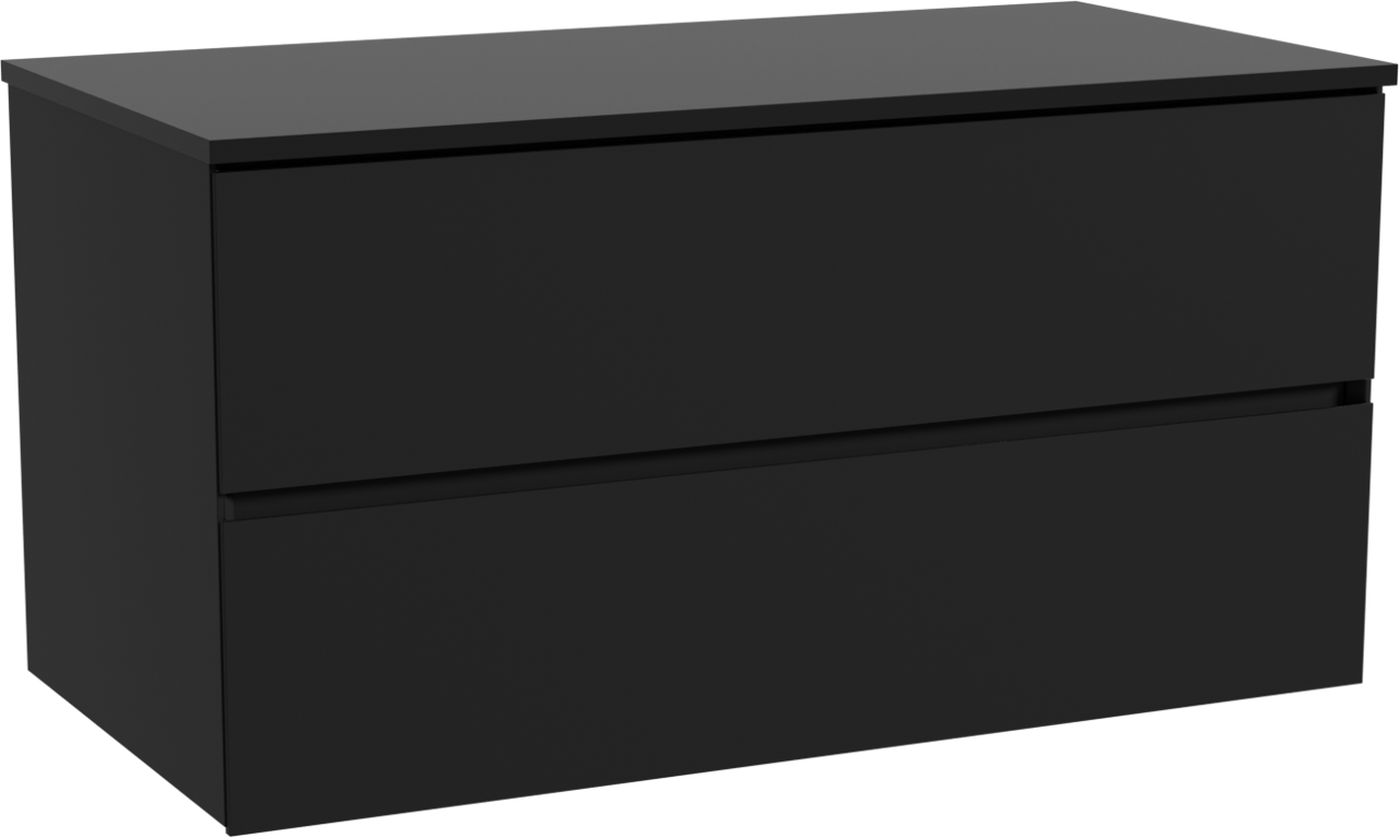 Storke Edge meuble salle de bains suspendu 105 x 52 cm noir mat avec Panton tablette simple en mdf enduit de poudre noir mat