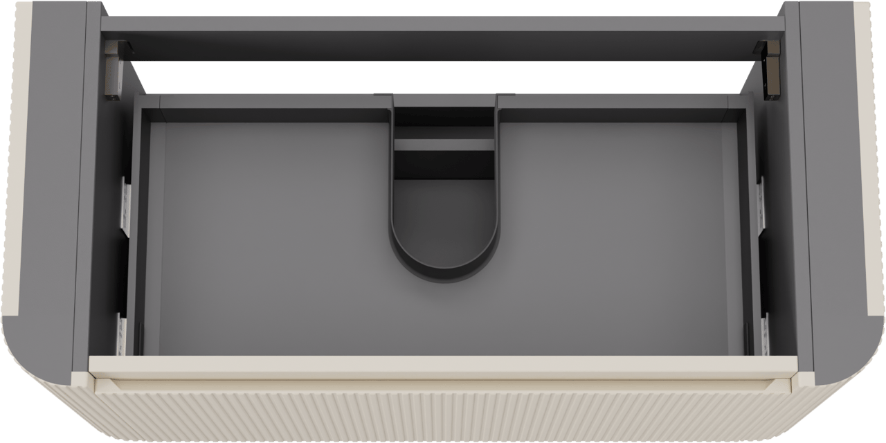 Storke Soft meuble sous-vasque suspendu 100 x 46 cm Sand mat 2 tiroirs Nervure sym. vert.