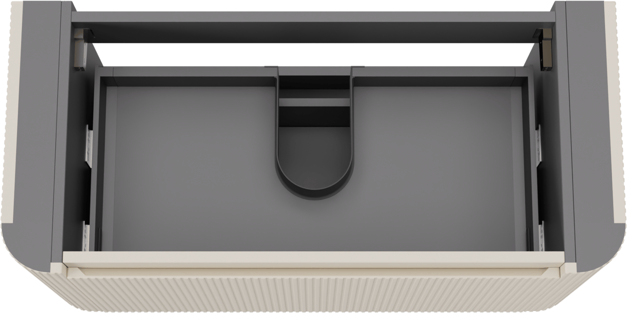 Storke Soft zwevende wastafelonderkast 100 x 46 cm Sand mat 2 lades vert. sym. Groef