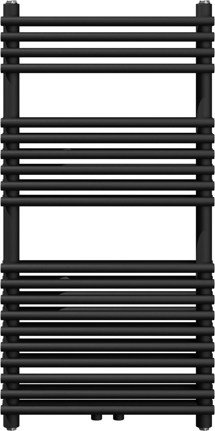 Vipera Alegria dubbele handdoekradiator 50 x 100 cm centrale verwarming mat zwart zij- en middenaansluiting 929W