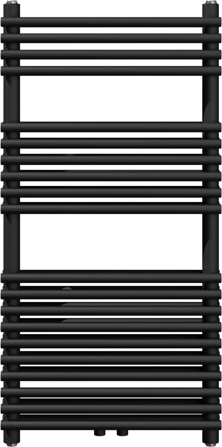 Vipera Alegria sèche-serviettes double 50 x 100 cm chauffage central noir mat raccordements latéral et central possibles 929W