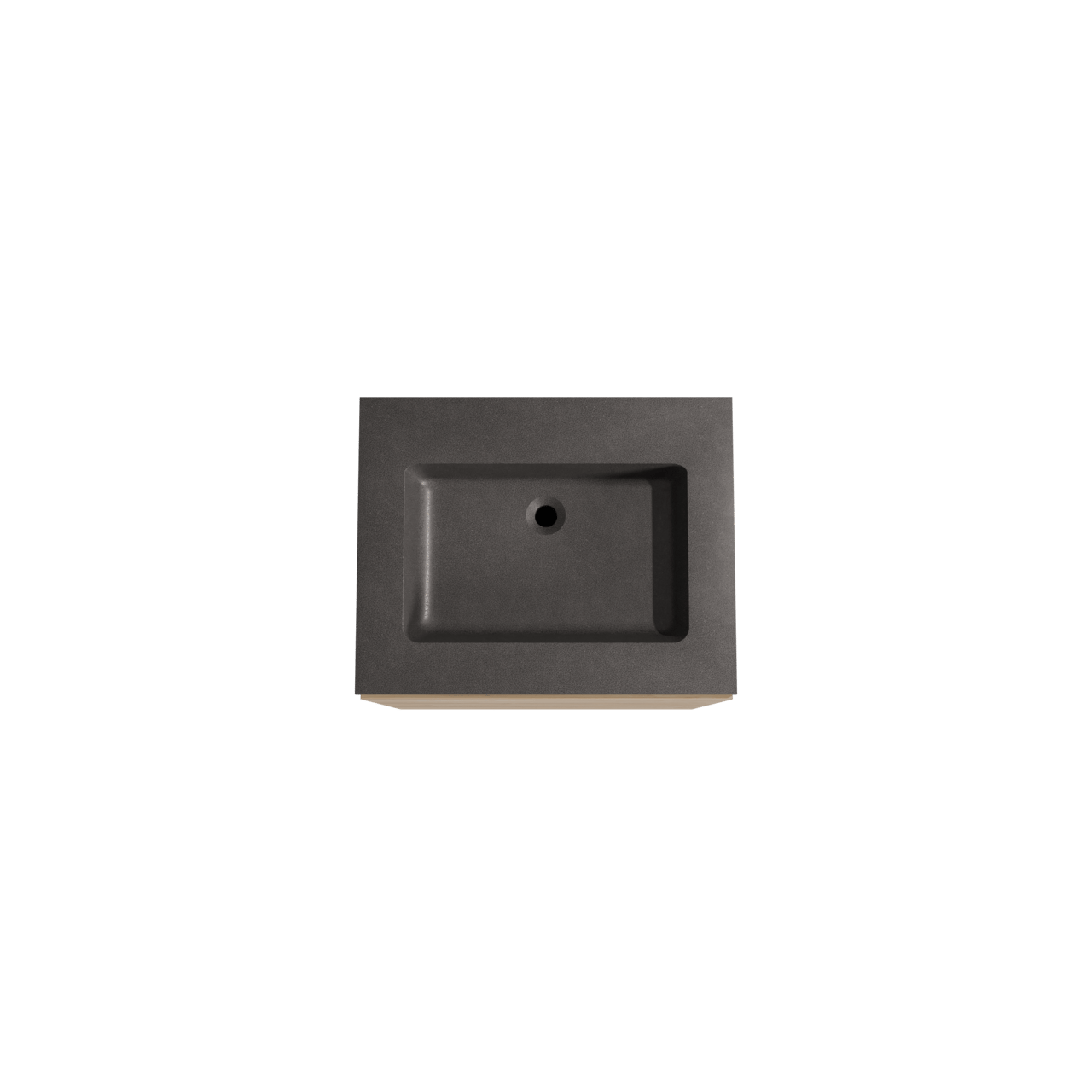 Storke Edge meuble salle de bains à poser 65 x 52 cm chêne brut avec Scuro plan simple en quartz noir mat