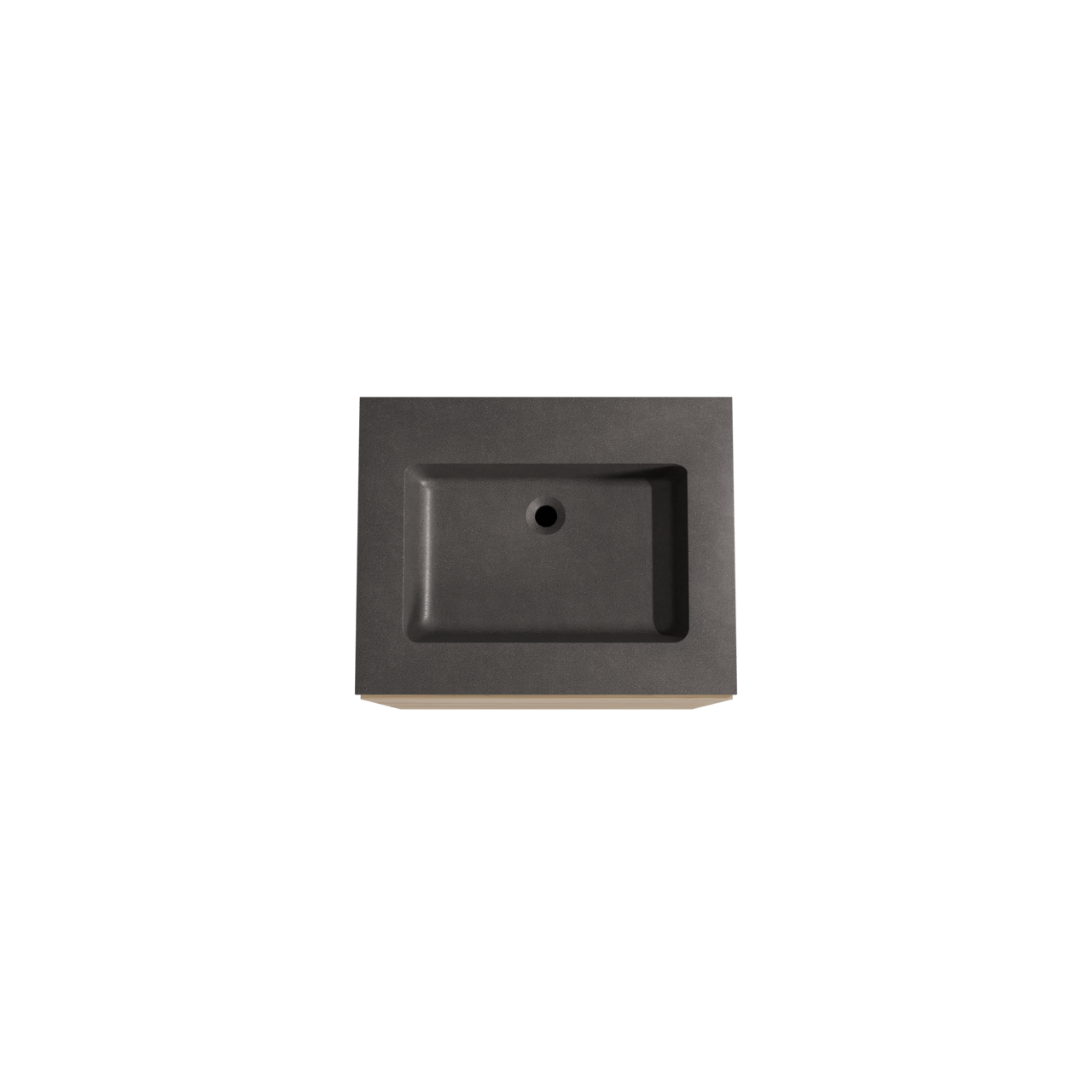 Storke Edge staand badkamermeubel 65 x 52 cm ruwe eik met Scuro enkele wastafel in kwarts mat zwart