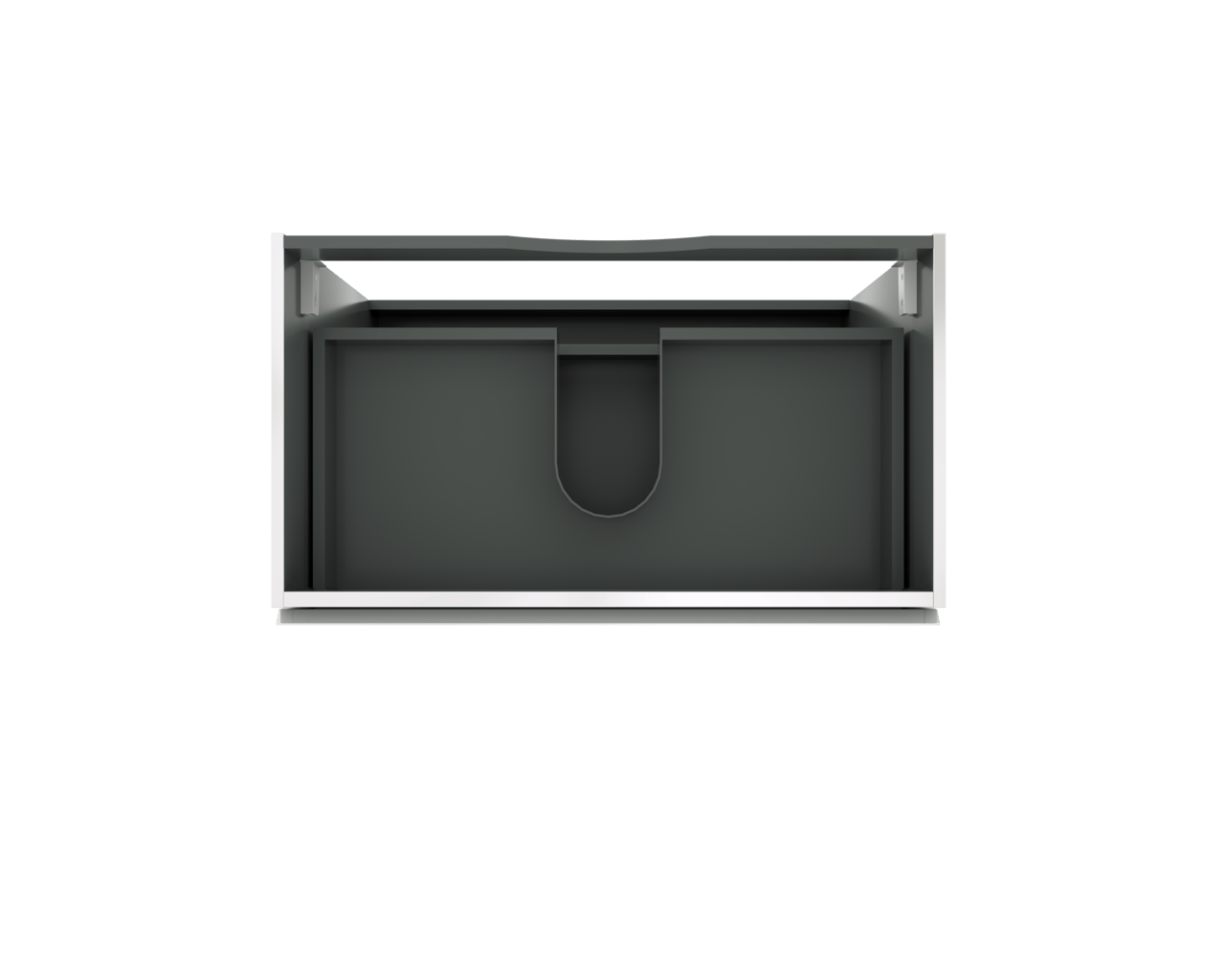 Linie Lado meuble sous-vasque a poser 80 x 46 cm blanc mat 3 tiroirs