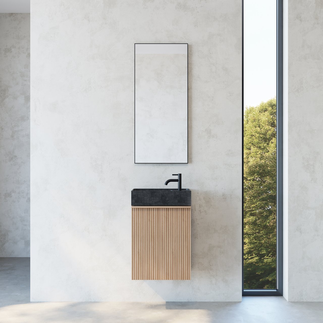 Balmani Forma zwevende fonteinkast 42 x 21 cm naturel eiken