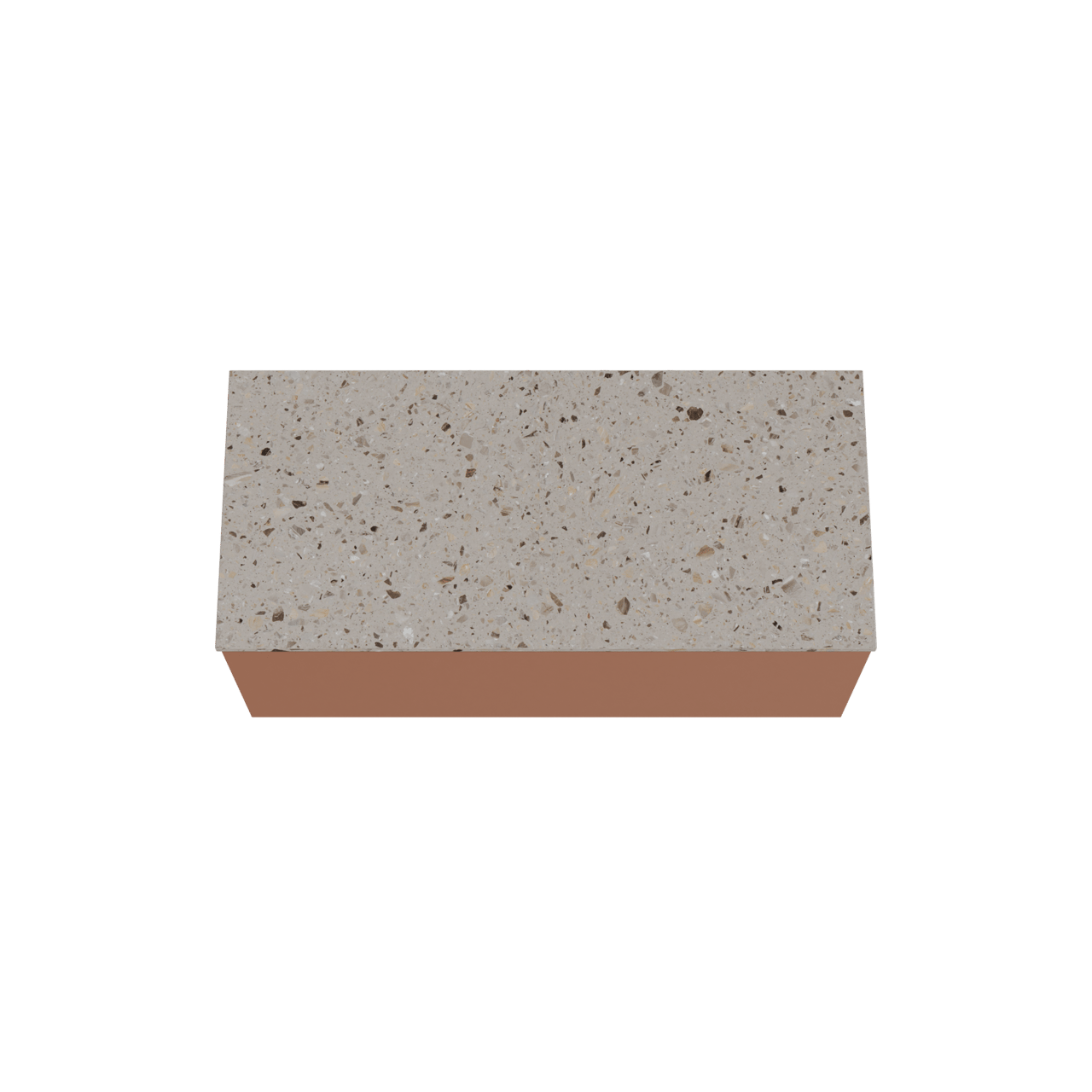 Balmani Sfera zwevend badmeubel 120 x 55 cm cotto met Stretto enkel of dubbel wastafelblad in terrazzo greige terrazzo