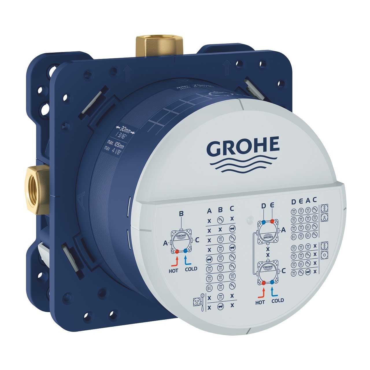 Grohe Grohtherm SmartControl Duschsystem: Unterputz, Runder Duschkopf, 31 cm, Supersteel