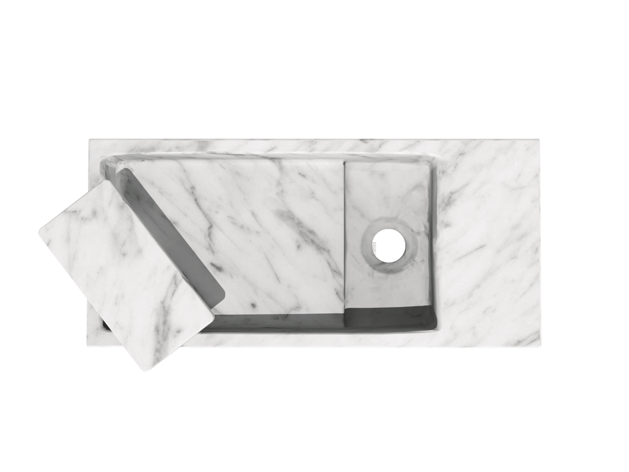 Balmani Mood fonteintje 45 x 20 cm Carrara marmer