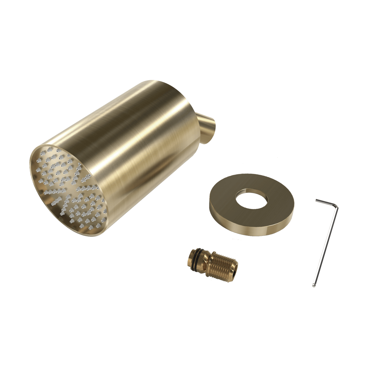 BLAUFOSS Luxor 90 Hoofddouche rond 14 cm x 9 cm met wand douchearm brushed champagne gold