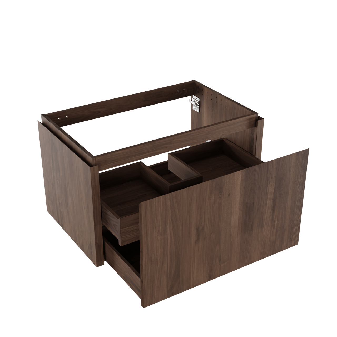 Balmani Eclips zwevende wastafelonderkast 90 x 55 cm Amerikaans notenhout 2 lades