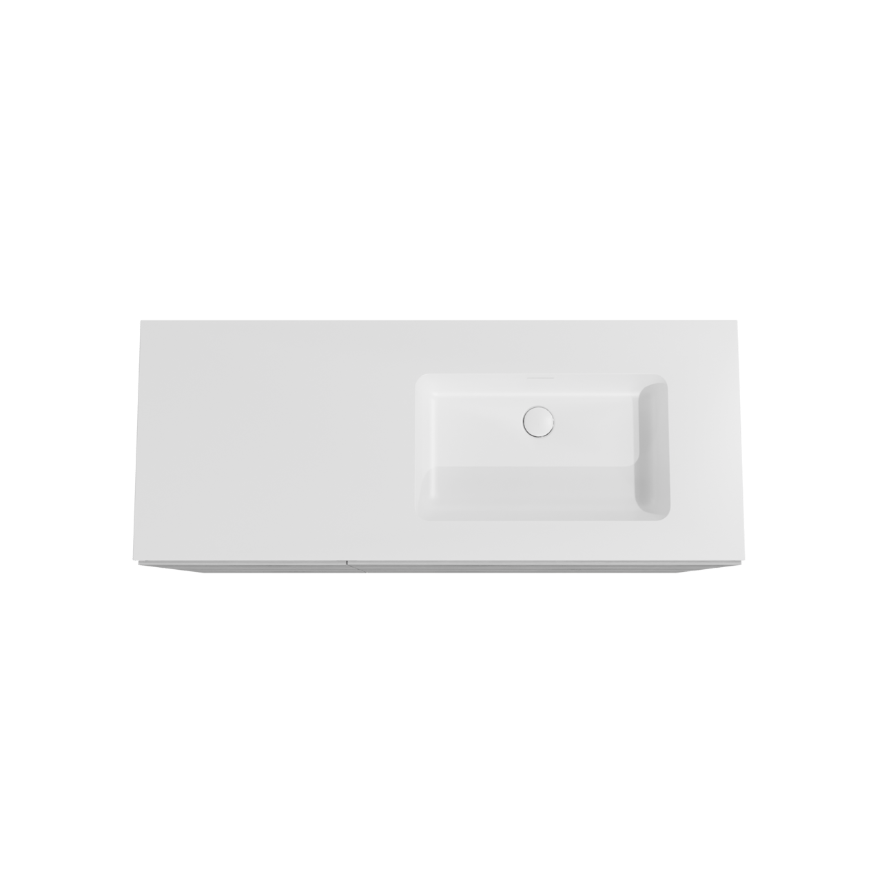 Storke Edge staand badmeubel 130 x 52 cm beton donkergrijs met Mata asymmetrisch rechtse wastafel in solid surface mat wit