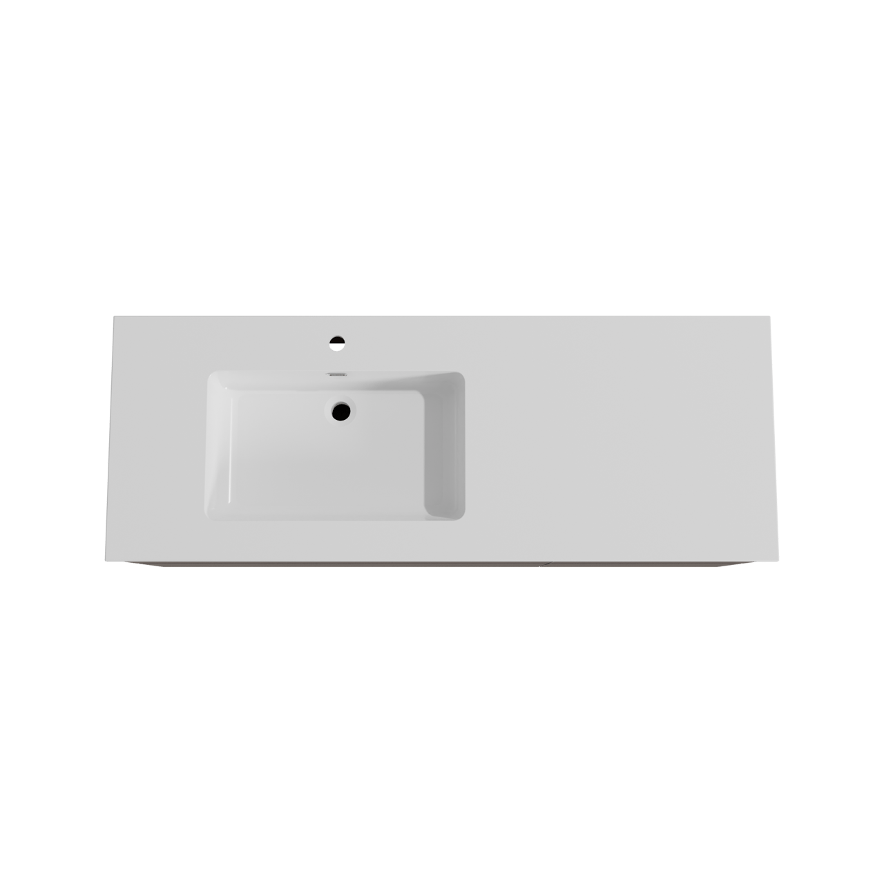 Storke Edge hängendes Möbelstück Set: 140 x 52 cm, Nussbaum, mit Diva Waschtisch links, Marmorkomposit Weiß glänzend