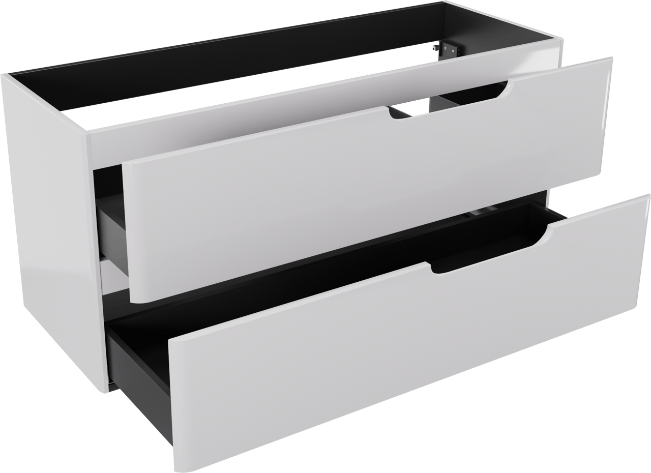 Linie Curvo meuble sous-lavabo suspendu 120 x 46 cm Blanc Brillant 2 tiroirs