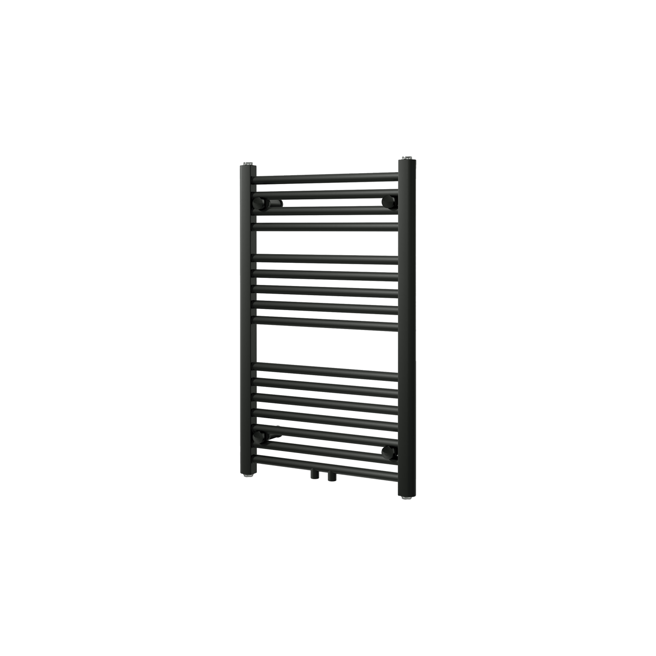 Vipera Kanza Handtuchheizkörper: 50 x 80 cm, Zentralheizung, Schwarz matt, Seiten- & Mittelanschluss, 448W