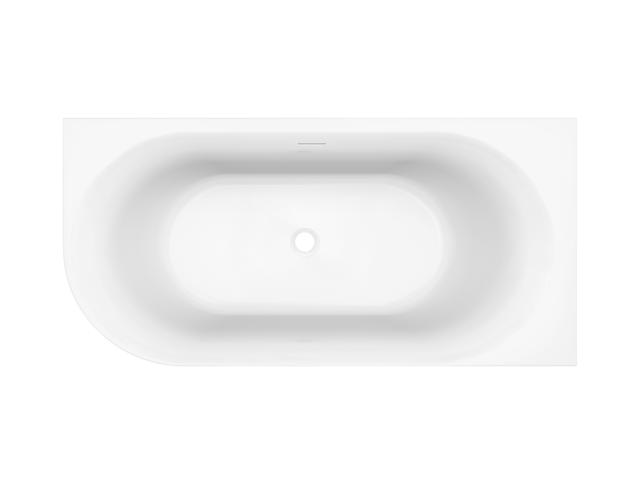 Luca Varess Otello tweepersoons hoekbad rechts 170 x 80 cm acryl mat wit