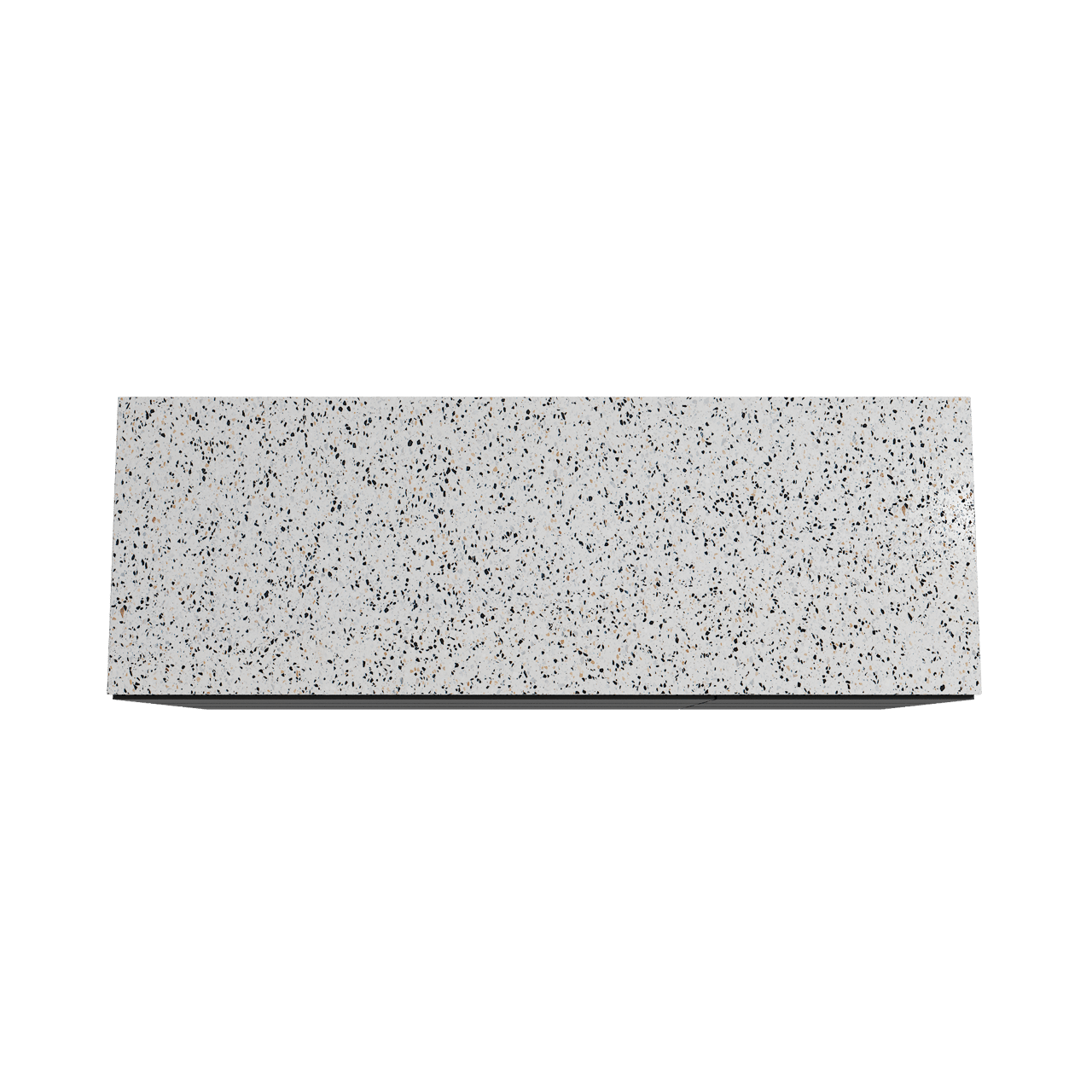 Storke Edge freistehendes Möbelstück Set: 150 x 52 cm, Schwarz matt, mit Tavola Einzel- oder Doppel Waschtischplatte, Terrazzo in Weiß/Schwarz matt