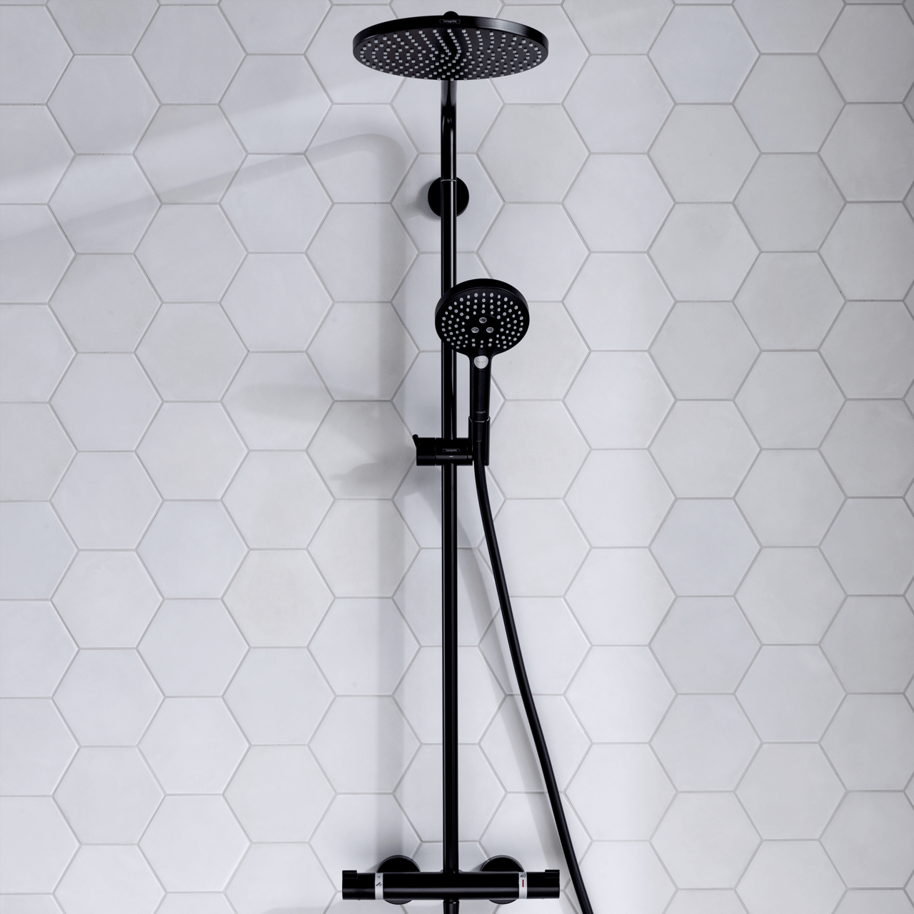 Hansgrohe Raindance Select S 240 Powderrain colonne de douche de pluie mitigeur thermostatique Noir Mat