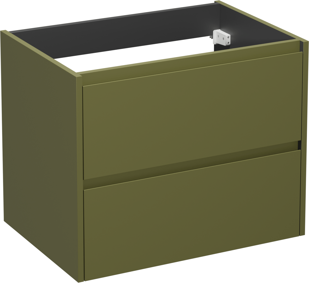 Storke Seda meuble sous-vasque suspendu 75 x 52 cm vert olive 2 tiroirs