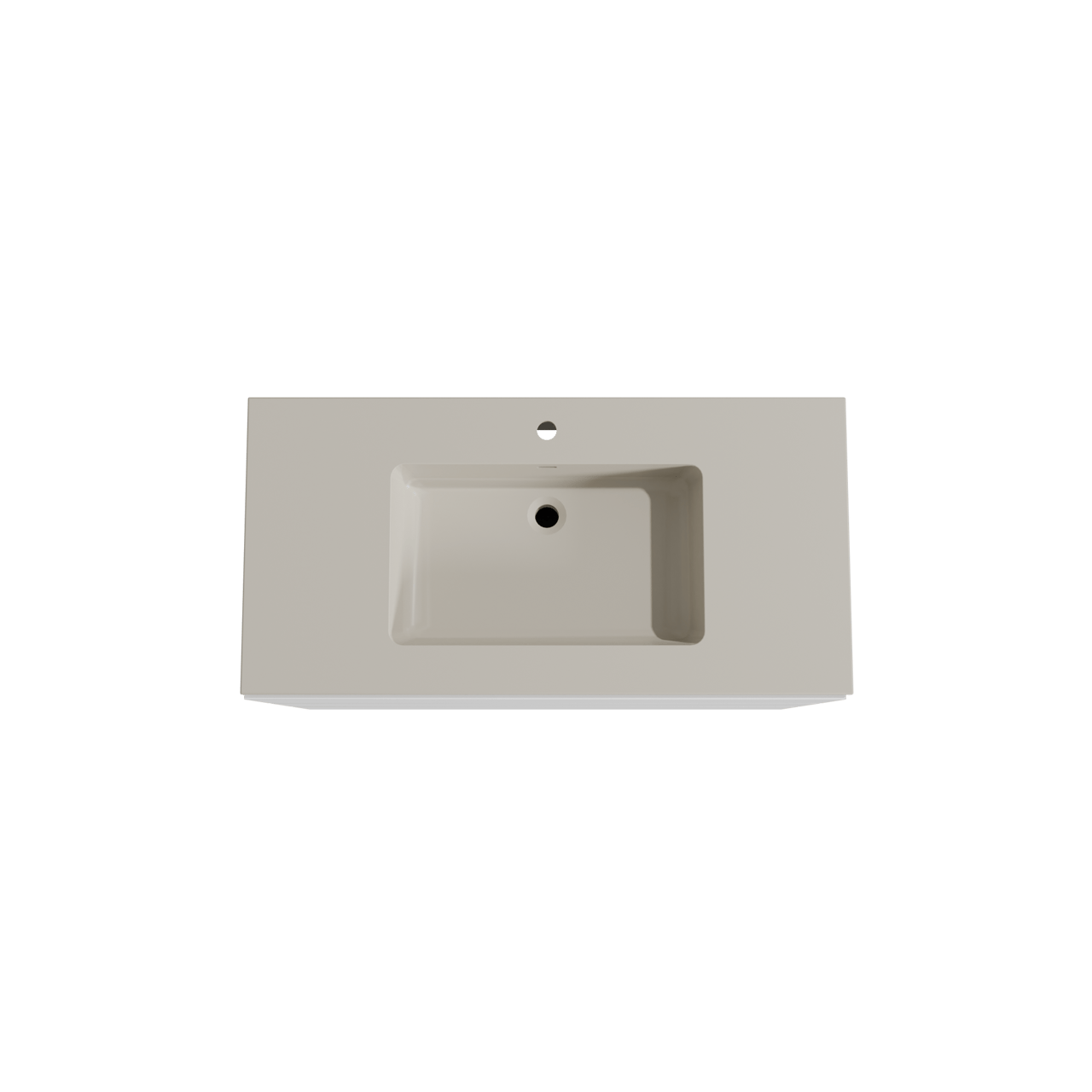 Storke Edge freistehendes Möbelstück Set: 105 x 52 cm, Weiß matt, mit Diva Einzelwaschtisch, Top Solid Seidengrau