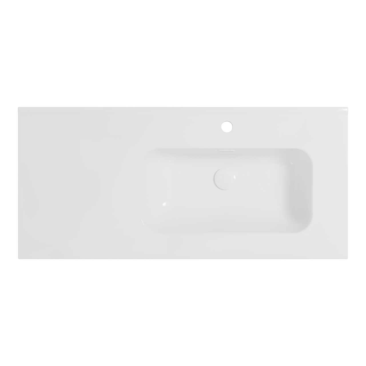 Balmani Nostra asymmetrisch rechtse wastafel porselein Glanzend Wit 100 x 46 cm