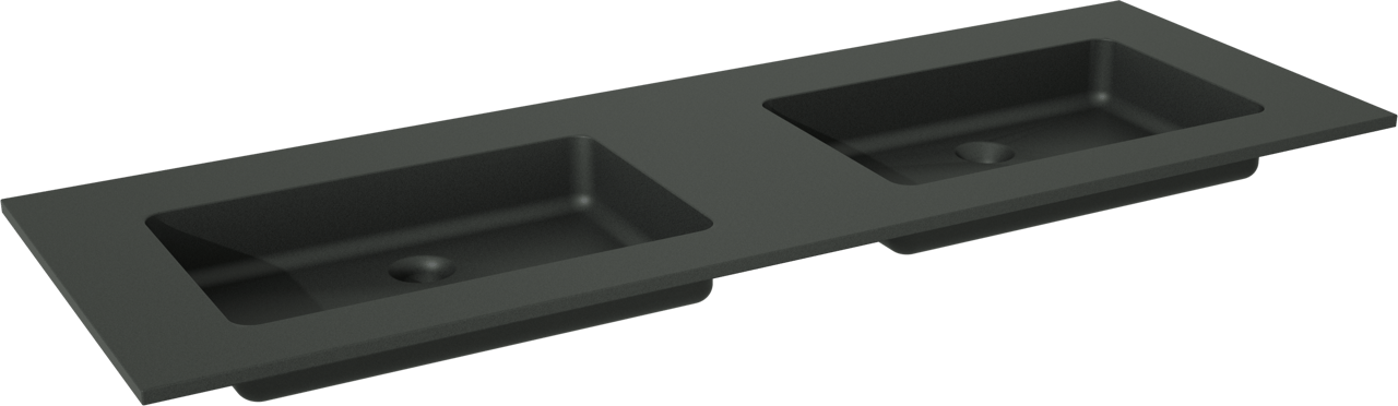 Storke Scuro Doppelwaschtisch, Quarz matt, 150 x 52 cm