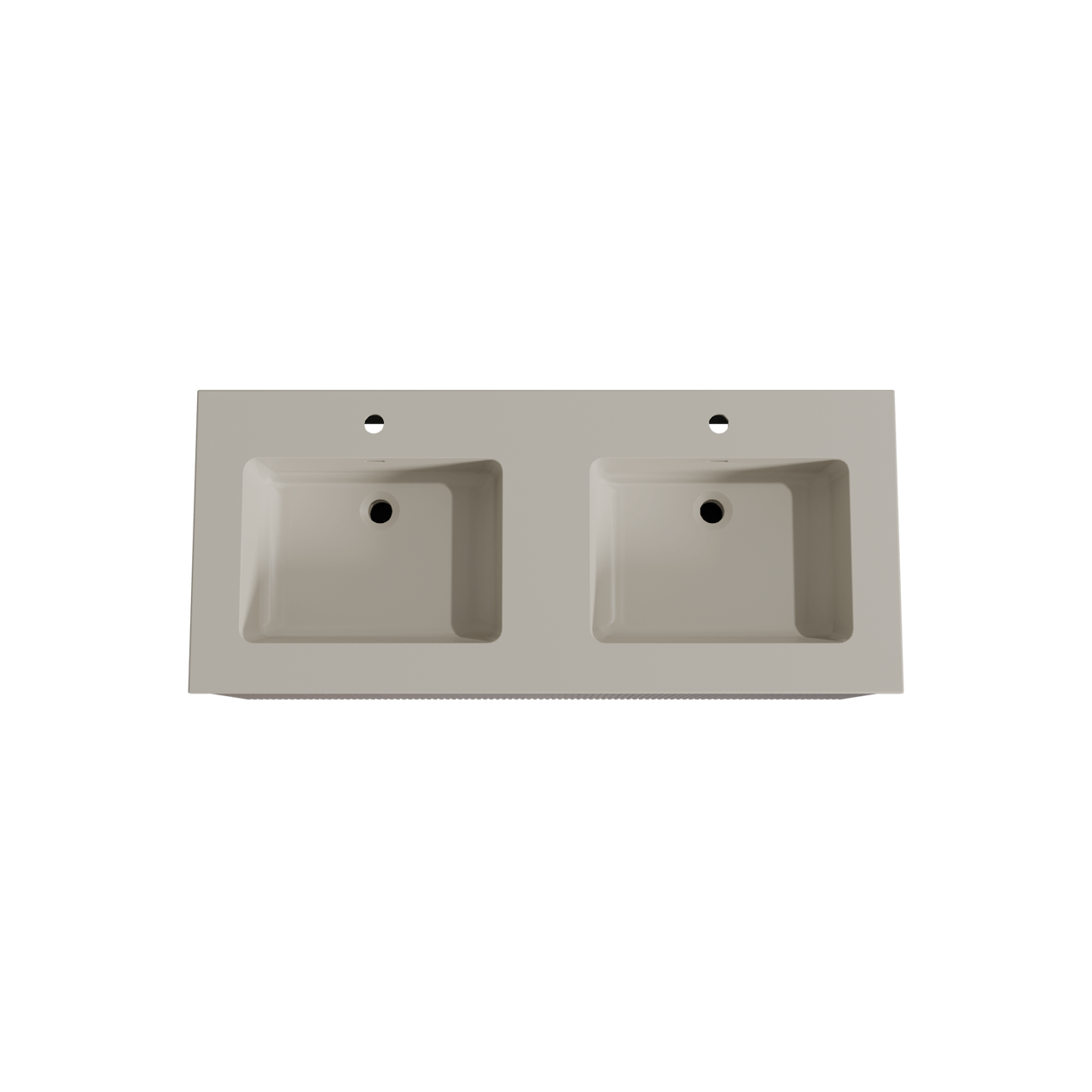 Storke Ribs meuble salle de bains suspendu 120 x 52 cm noyer avec Diva double vasque en top solid soie grise, Nervure droite symétrique verticale