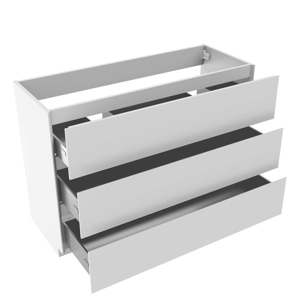 Storke Edge staande wastafelonderkast 120 x 46 cm hoogglans wit 3 lades 2 sifonuitsparingen