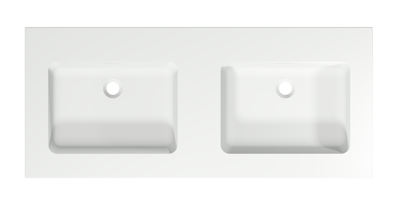 Storke Mata Doppelwaschtisch, Solid Surface matt, 120 x 52 cm