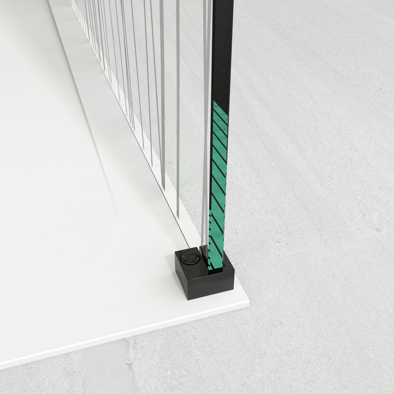 Balmani Modular douche à l'italienne 100 x 200 cm verre mikado profil noir mat