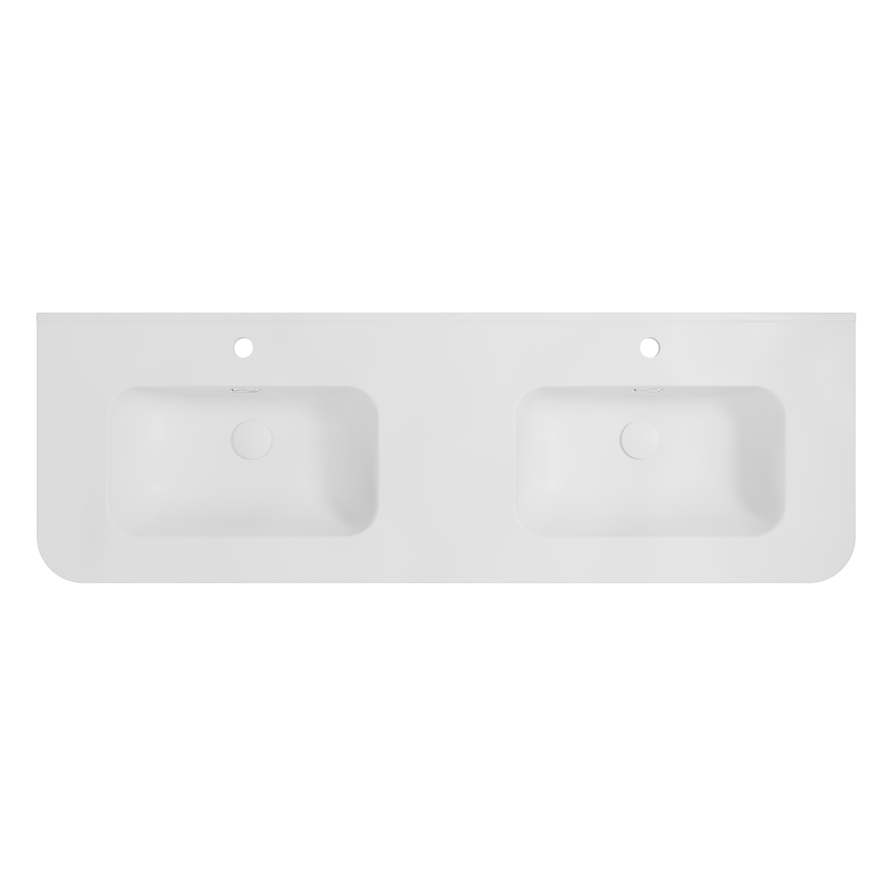Storke Kera Soft Doppelwaschtisch matt Weiβ Porzellan 140 x 46 cm
