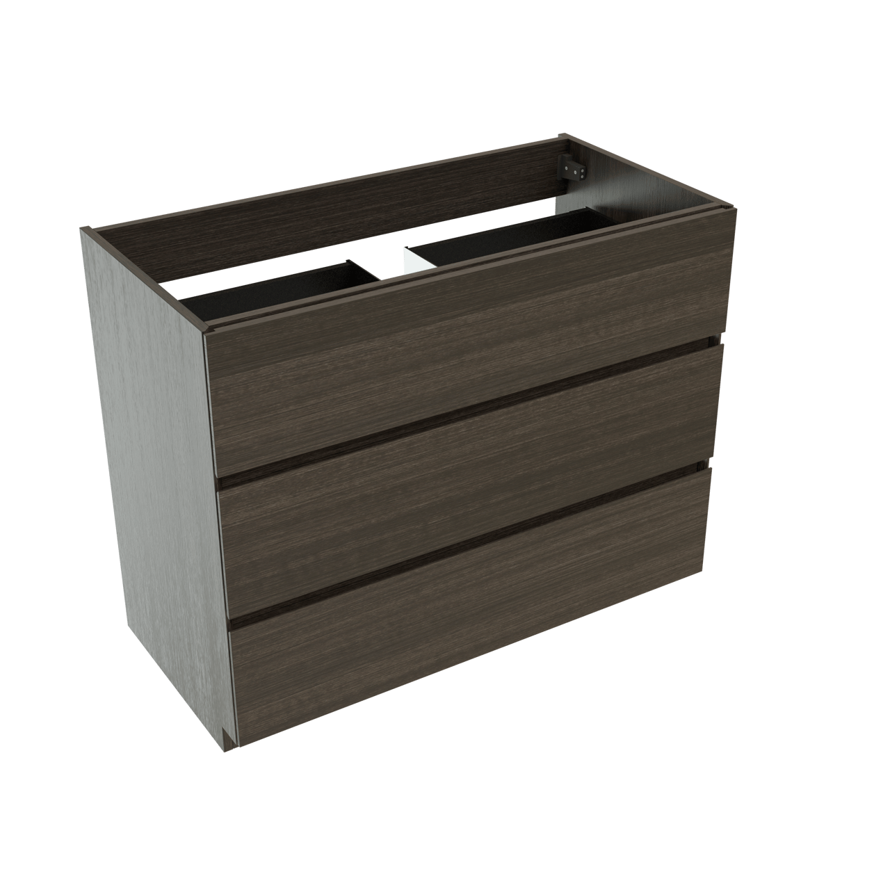 Storke Edge meuble sous-lavabo a poser 105 x 52 cm chêne foncé 3 tiroirs