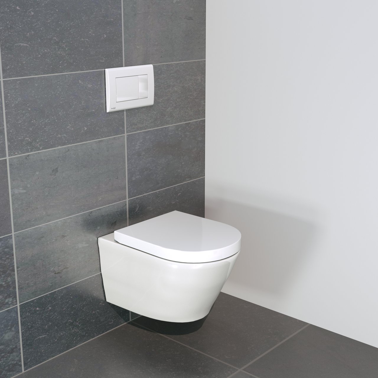 Luca Varess Calibro wc suspendu blanc brillant bride de rinçage traditionnelle