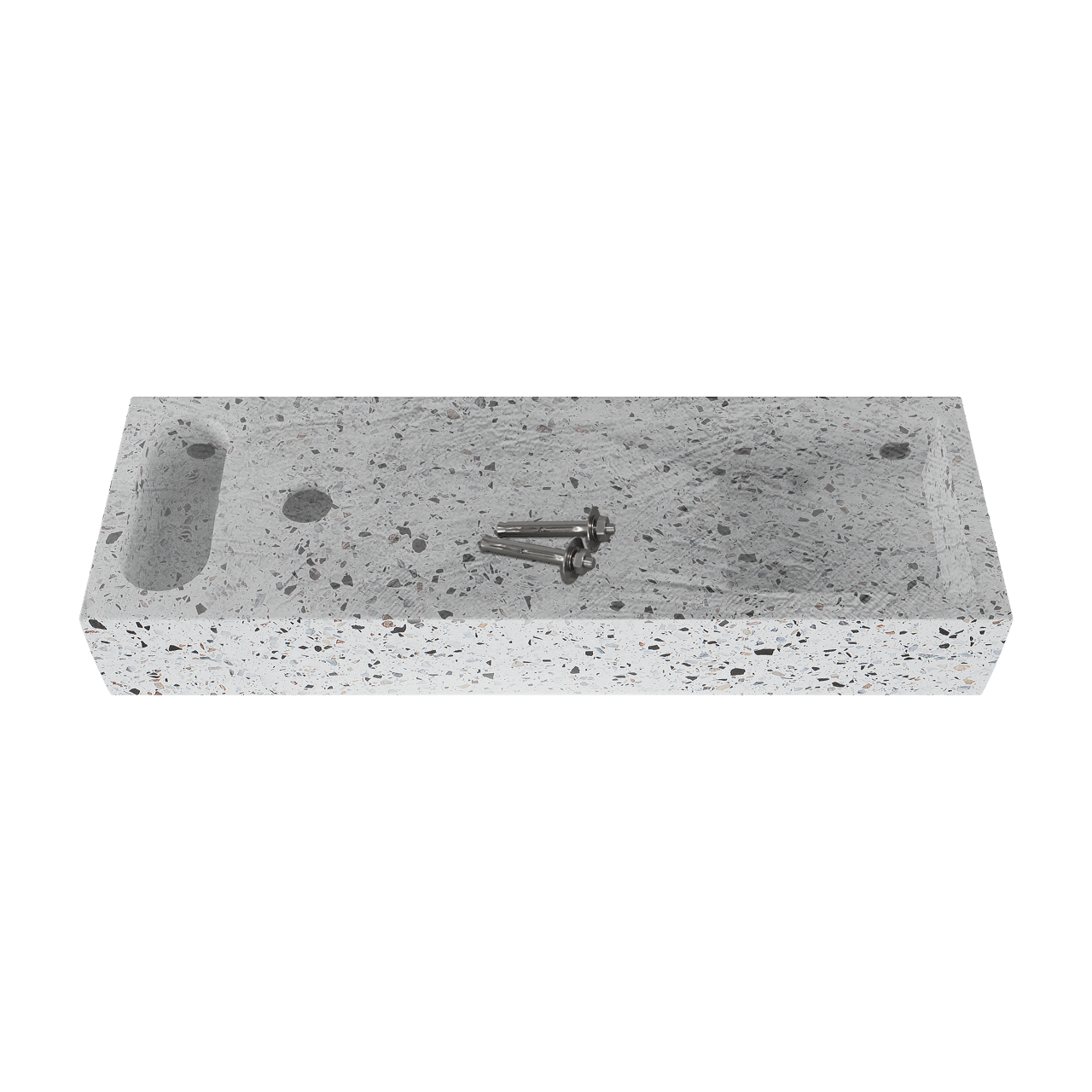 Balmani Mood Handwaschbecken: 65 x 20 cm, Bianco Nero Terrazzo