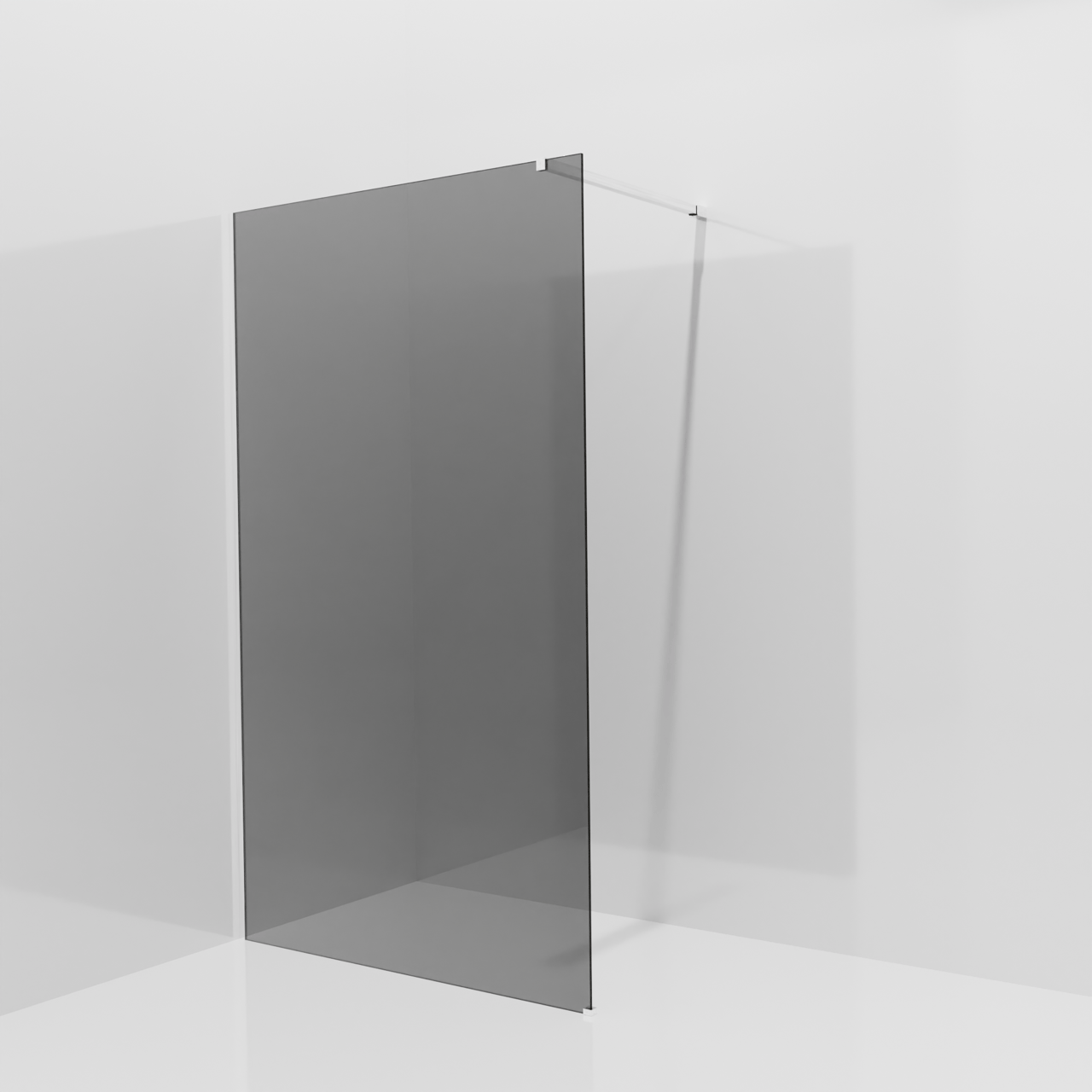 Balmani Modular Walk-In Dusche: 120 x 200 cm, Rauchglas, Profil Chrom glänzend