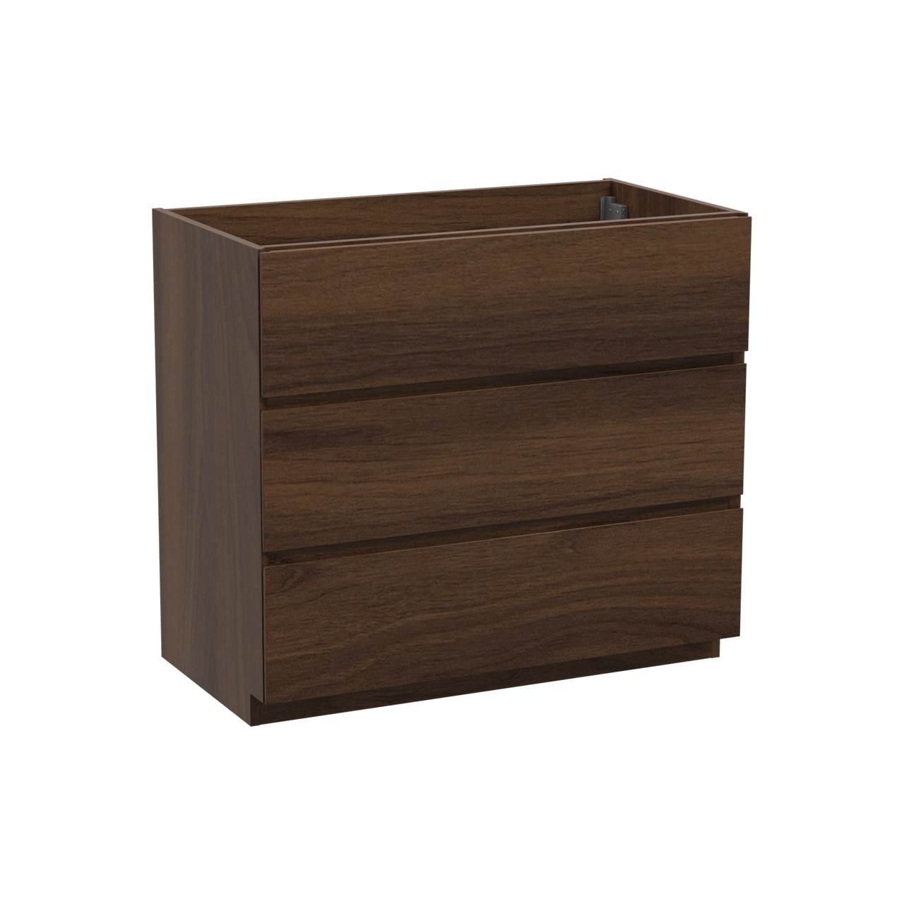 Storke Edge stehender Waschbeckenunterschrank: 95 x 52 cm, Nussbaum, 3 Schubladen