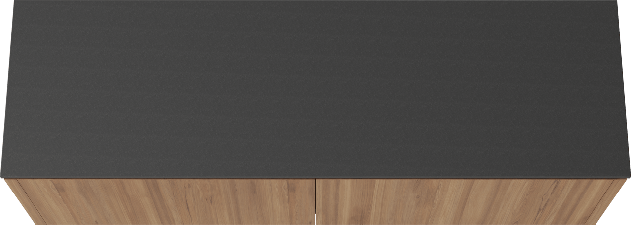 Balmani Eclips hängendes Möbelstück Set: 180 x 55 cm, Teak, mit Stretto Einzel- oder Doppel Waschtischplatte Granit poliert