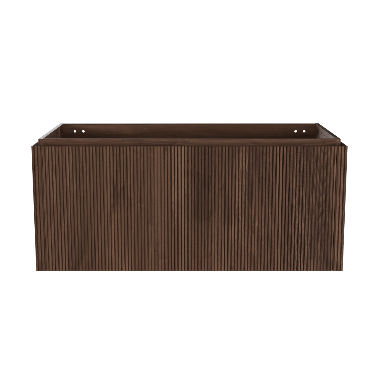 Balmani Eclips hängendes möbelstück Waschtischunterschränke 120 x 55 cm Amerikanischer Nussbaum 2 Schubladen Vert. Sym. Rippe