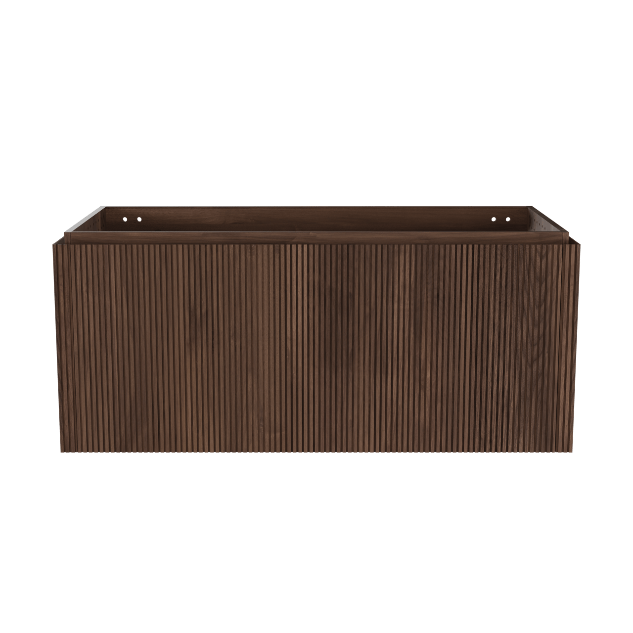 Balmani Eclips zwevende wastafelonderkast 120 x 55 cm Amerikaanse notelaar 2 lades vert. sym. Groef