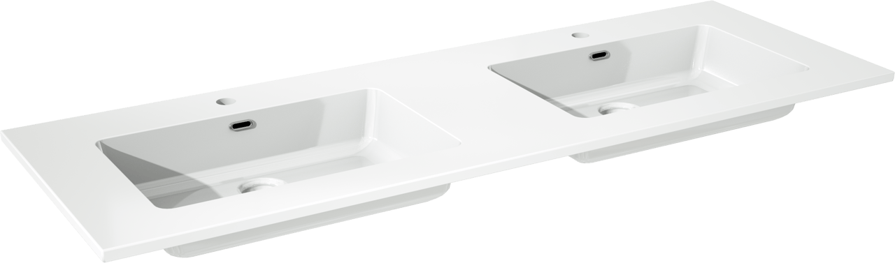 Storke Diva dubbele wastafel glanzend composiet marmer 150 x 52 cm