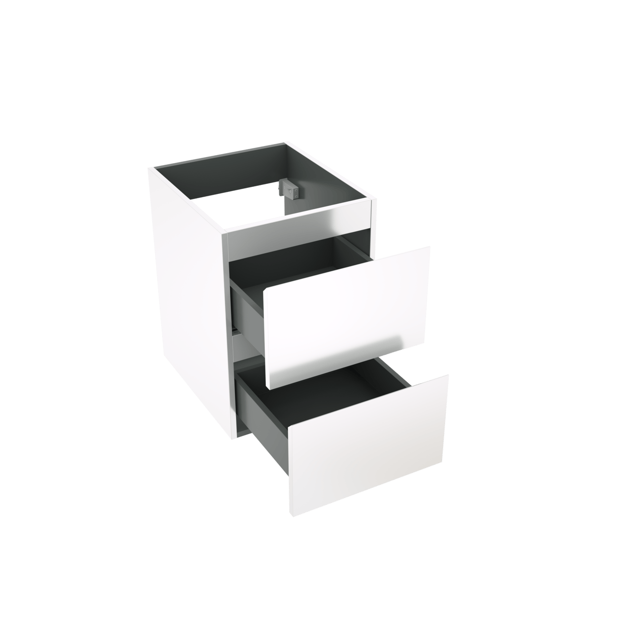 Linie Lado meuble sous-lavabo suspendu 40 x 46 cm Blanc Brillant 2 tiroirs