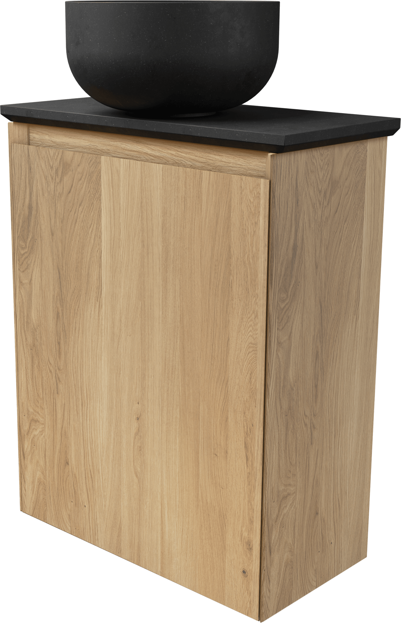 Balmani Mitra zwevend toiletmeubel 42 x 21 cm natuur eik met Facetta tablet en Bowl waskom in verzoete graniet